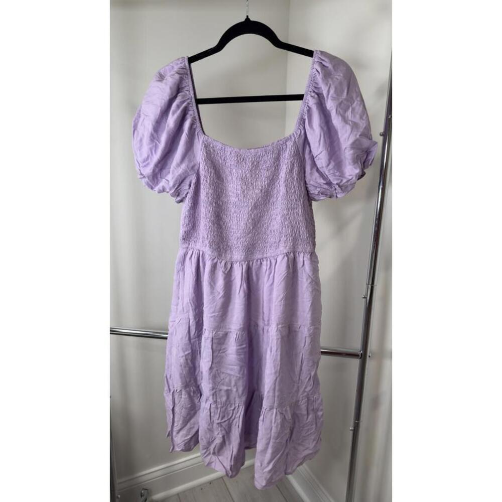 Zesica Women's Lilac Puff Sleeve Dress size L